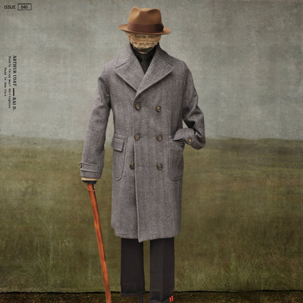 Wool Herringbone Arthur Over Coat - M, L (NO RETURN)