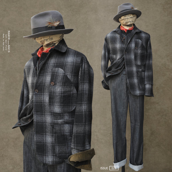 Degas Work Jacket - Soft Wool Plaid - M, L