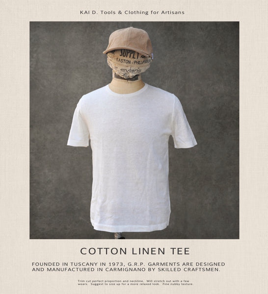 Fine Gauge Cotton Linen Tee - Eggshell - 3, 4, 5
