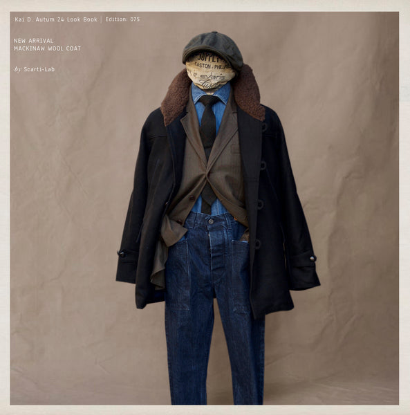 Mackinaw Shawl Collar Wool Coat - Black - M, L (NO RETURN)