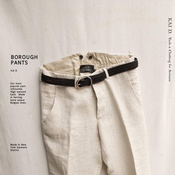 Linen Herringbone Borough Pants - Oatmeal - 34