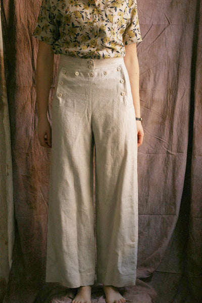 Sailor Pants Japanese Linen  - Oatmeal - XS, S,M, L