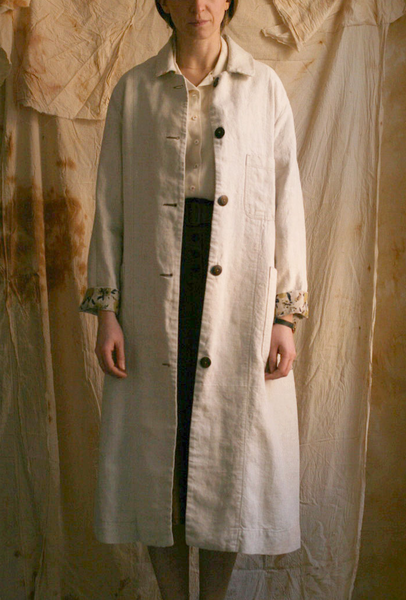 Anthropologist Coat - Washed Oatmeal Linen  - S, M