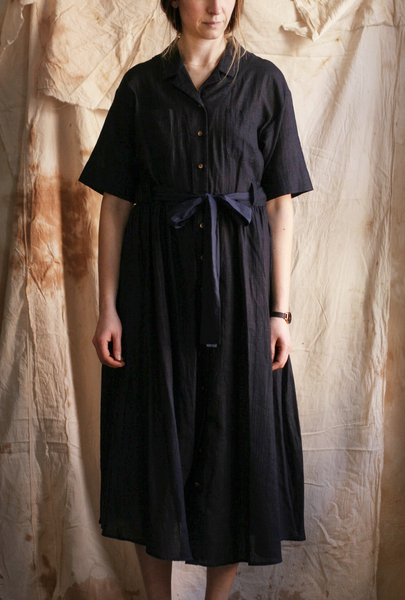 O'Keeffe Dress - Double Gauze Navy - XS,  M, L