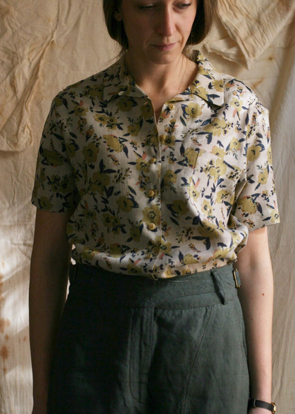 Margaret Shirt - Linen Floral II - XS,S, M