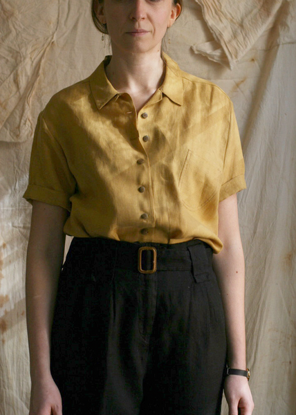 Margaret Shirt - Belgian Gold Linen - XS, S, M