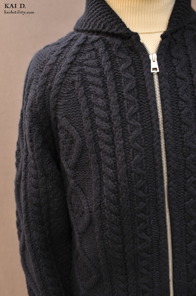 'Steve' Wool Cashmere Zip Jacket - 5 (L)