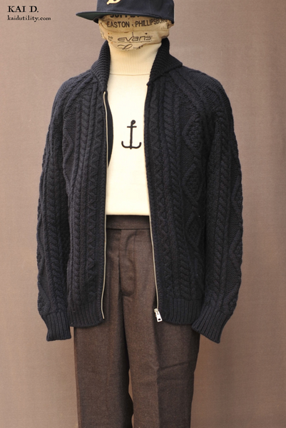 'Steve' Wool Cashmere Zip Jacket - 5 (L)