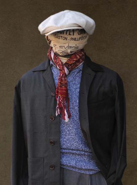 Double Jacquard Stripe - Deep Berry Ikat
