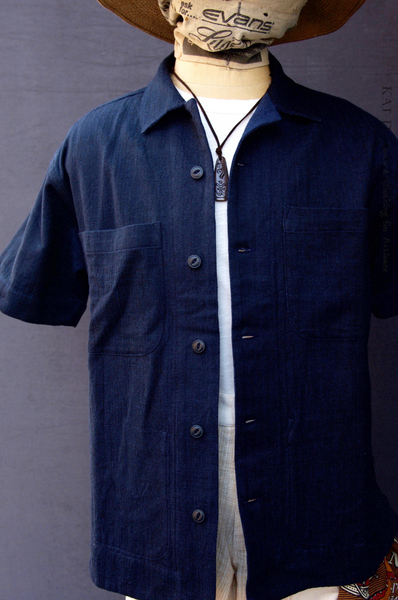SS Reversible Lake Camp Shirt - Deep Blue - 2(M), 3(L)