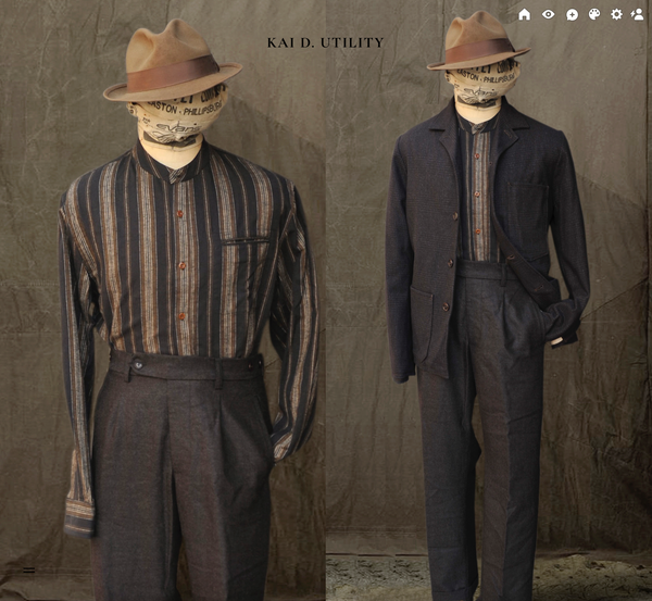 Tanner Shirt -  Black/Brown Stripe  - M, XL, XXL