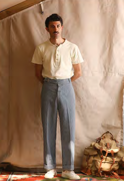Austin Side Buckle Pants - Hickory Stripe - 48, 50, 52