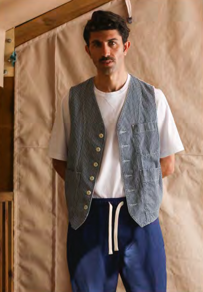 Brooks Vest - HIckory Stripe  - 48, 50, 52, 54