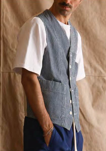 Brooks Vest - HIckory Stripe  - 48, 50, 52, 54