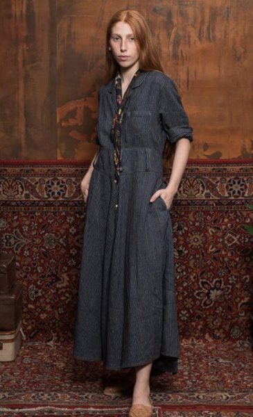 Emma Dress - Mini striped linen - S