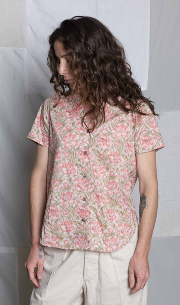 Karina Shirt - Pink Liberty Floral Cotton  - S, M