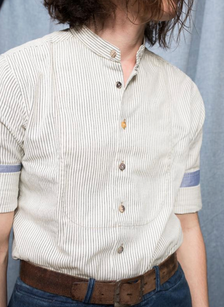 Cotton Bib Shirt - Off White - M, L, XL