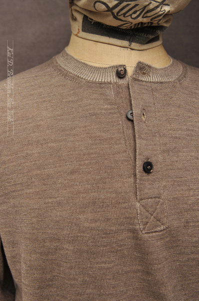 Duofold Stitch Henley - Beige/Ecru - 4(M), 5(L), 6(XL)