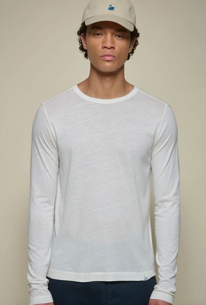 Long Sleeve Cotton Cashmere Tee - Nature - M, L, XL