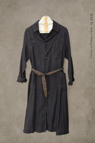 Italian Linen Anthropologist Coat - Navy- XS, S