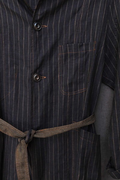 Italian Linen Anthropologist Coat - Navy- XS, S