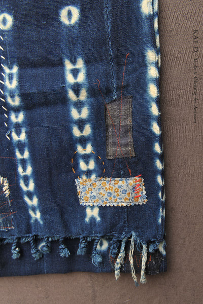 African Indigo Boro Scarf F - Dark Indigo