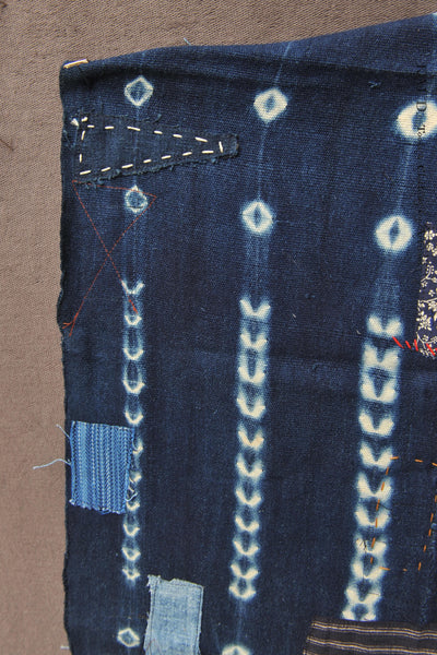 African Indigo Boro Scarf F - Dark Indigo