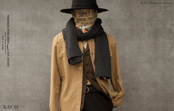 Emile Wool Scarf- Charcoal