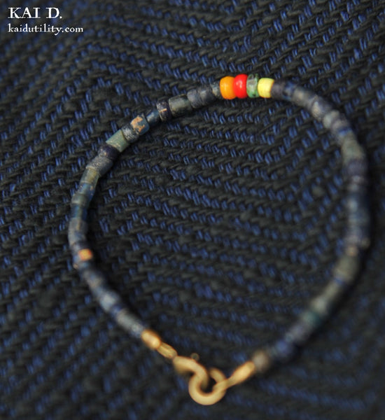 Handmade Beaded Bracelet - Indigo F