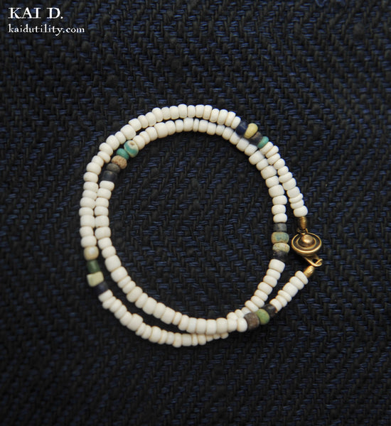 Handmade Beaded Bracelet - Ivory Coast F (double wrap)