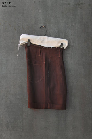 Amelia high waisted shorts - Deep auburn -S,M, L