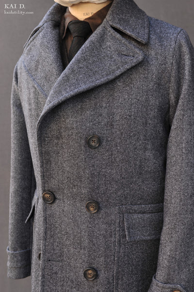 Wool Herringbone Arthur Over Coat - M, L (NO RETURN)