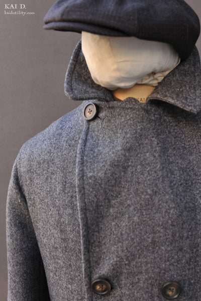 Wool Herringbone Arthur Over Coat - M, L (NO RETURN)