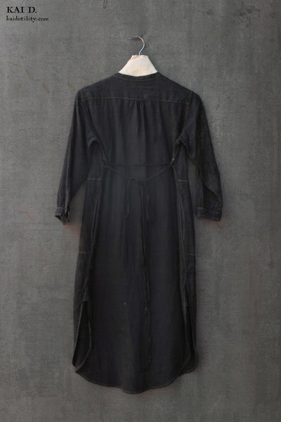 Artisan Dress - Black Linen - M