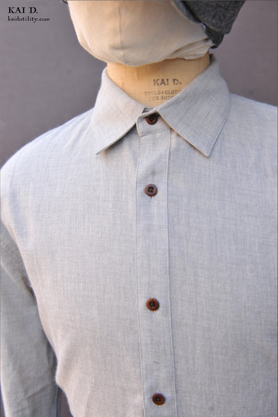 Delancey Shirt - Grey Artisan Twill - S, M, L