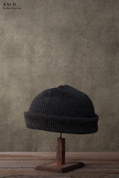 Mongolian Cashmere Beanie - Charcoal