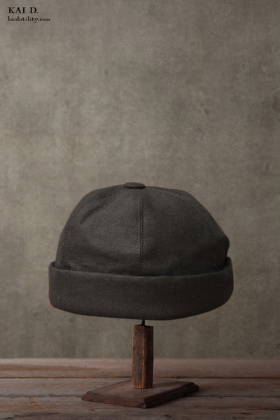 Watch Cap - Japanese Linen - Black - M, L