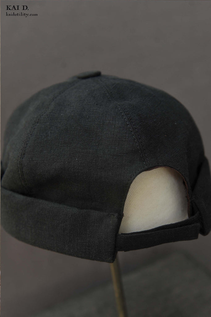Kai D Utility — Watch Cap - Japanese Linen - Black - L