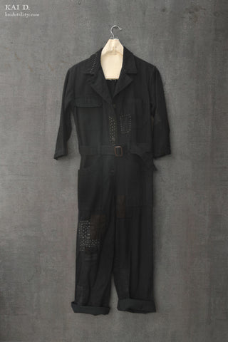 Denim Boro Earhart Jumpsuit - Black - M