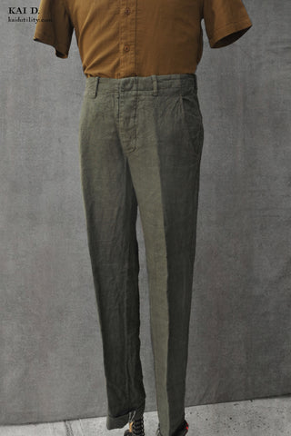 Aged Linen Borough Pants - Dark Green - 29, 37