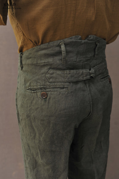 Aged Linen Borough Pants - Dark Green - 29