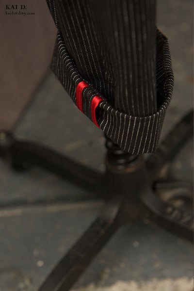 Linen Cotton Borough Pants - Black Pin - 30, 32, 34, 36, 38