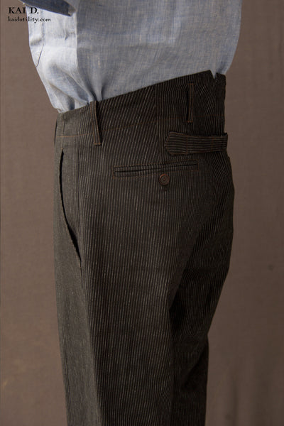 Linen Cotton Borough Pants - Black Pin - 30, 32, 34, 36, 38