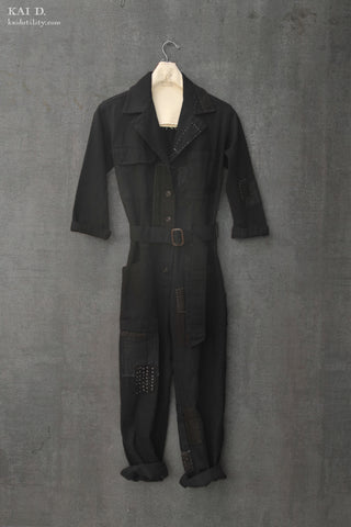 Denim Boro Earhart Jumpsuit - Black - XS