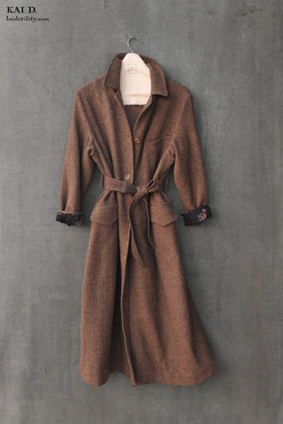 Wool Cashmere Sontag Coat - Brown  - S
