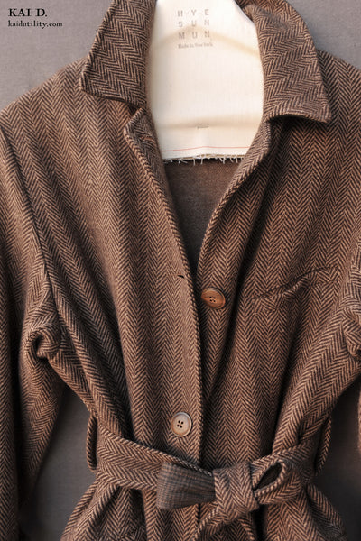 Wool Cashmere Sontag Coat - Brown  - S