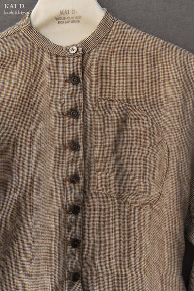 Edith Belted Shirt - Double Face Mini Gingham - XS, S
