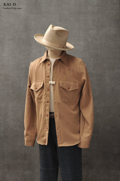 Two Pocket Over Shirt - Camel Wool - L, XL