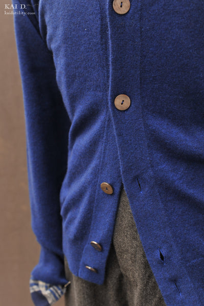 Mongolian Cashmere Cardigan - Brilliant Blue - M, L, XL