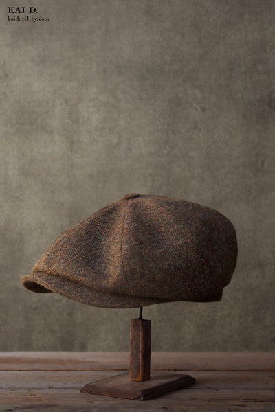 Wool Tweed Casquette - Brown Tweed - S, M